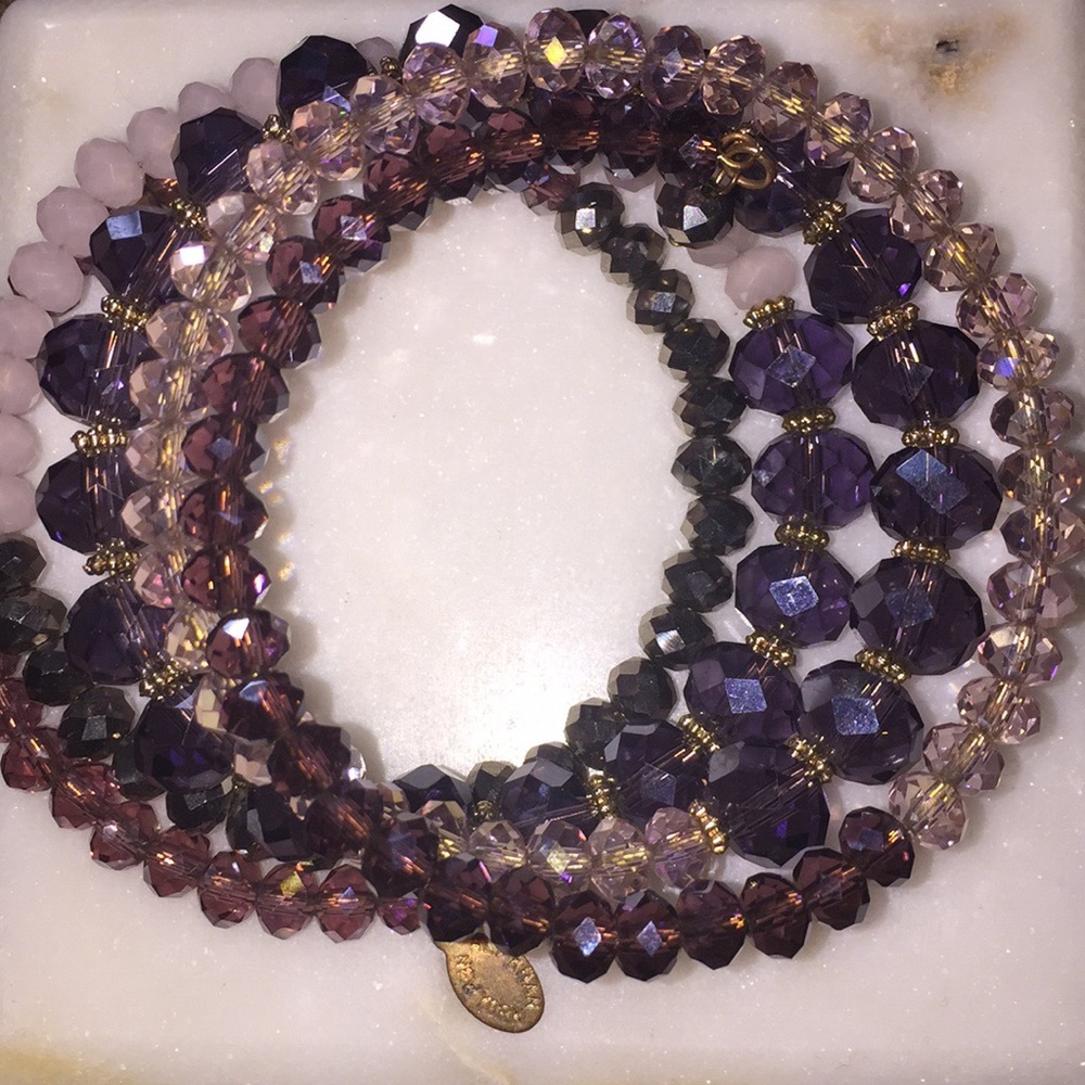 ALI-KHAN NY purple crystal wrap bracelet